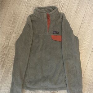 Patagonia Men's Zip-Up Sweater in Olive and Rust